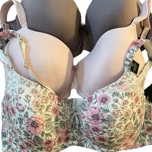 3 Laura Ashley Bras - 2 New! 42 D